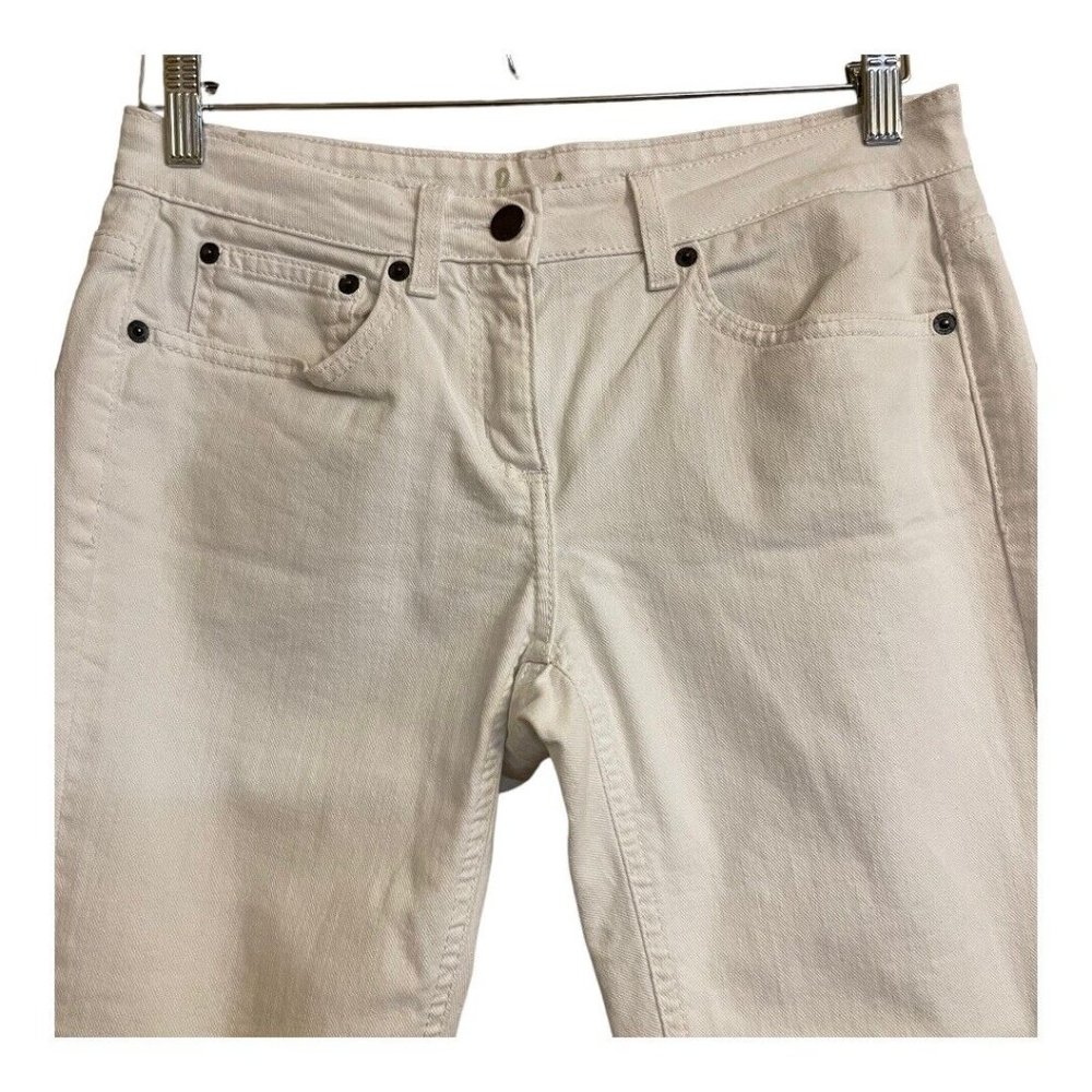 Boden Women Cropped White Jean 6P Solid Summer Denim Luxe Stretch Casual Preppy - Picture 4 of 13